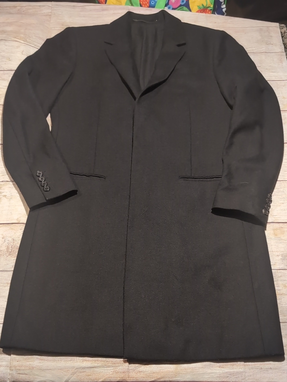 All Saints Men's Black Wool Blend Rotary Over coat Size Small